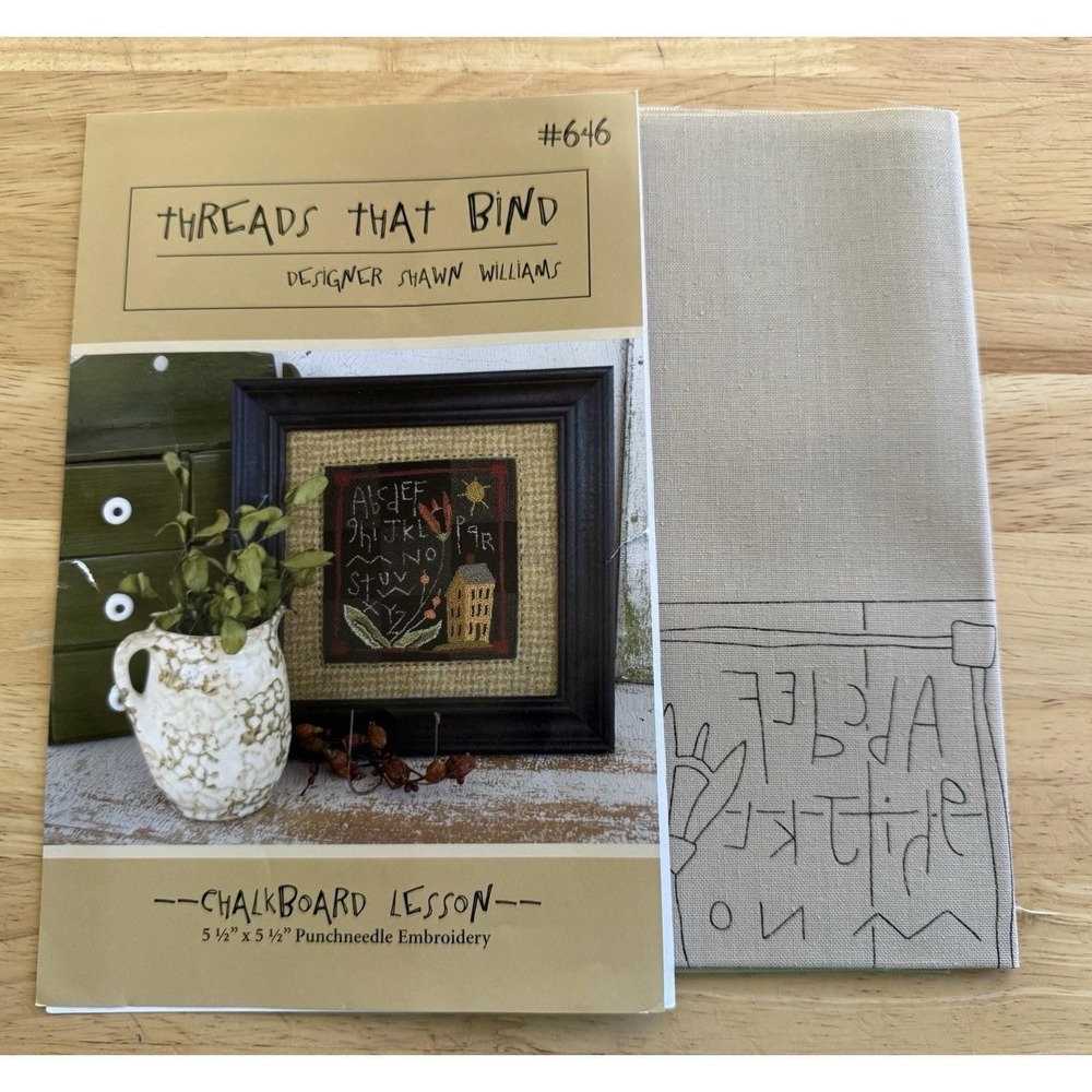 Threads That Bind Punchneedle Embroidery Pattern‎ Cloth Chalkboard Lesson